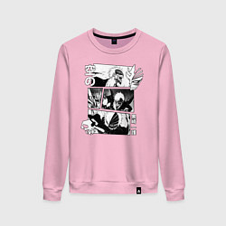 Свитшот хлопковый женский БЛИЧ МАНГА, цвет: светло-розовый
