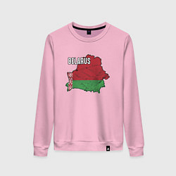 Свитшот хлопковый женский Belarus Map, цвет: светло-розовый