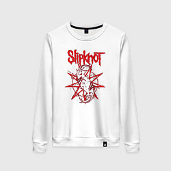 Свитшот хлопковый женский Slipknot Slip Goats Art, цвет: белый