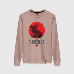 Свитшот хлопковый женский Chinzilla black, цвет: пыльно-розовый