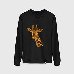 Свитшот хлопковый женский Жираф Жора, цвет: черный