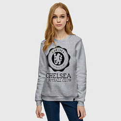 Свитшот хлопковый женский Chelsea FC: Emblem, цвет: меланж — фото 2