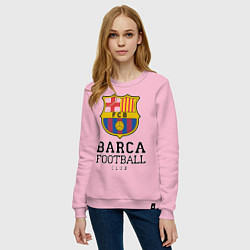 Свитшот хлопковый женский Barcelona Football Club, цвет: светло-розовый — фото 2