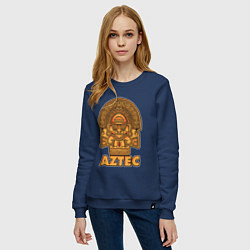 Свитшот хлопковый женский Aztec Ацтеки, цвет: тёмно-синий — фото 2
