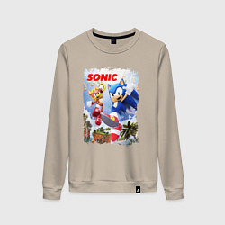 Свитшот хлопковый женский SONIC СОНИК Z, цвет: миндальный