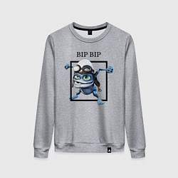 Свитшот хлопковый женский Crazy frog, цвет: меланж