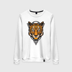 Свитшот хлопковый женский Tiger Style, цвет: белый