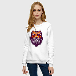 Свитшот хлопковый женский Tiger Smile, цвет: белый — фото 2