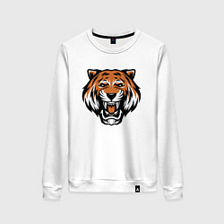 Свитшот хлопковый женский Tiger Roar, цвет: белый