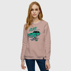 Свитшот хлопковый женский Авто с самодельным движком, цвет: пыльно-розовый — фото 2