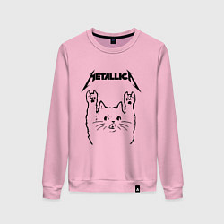 Свитшот хлопковый женский METALLICA МЕТАЛЛИКА, цвет: светло-розовый