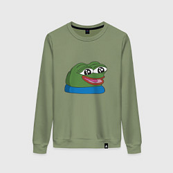 Свитшот хлопковый женский Pepe happy Пепе хеппи, цвет: авокадо
