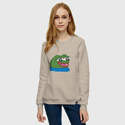 Свитшот хлопковый женский Pepe happy Пепе хеппи, цвет: миндальный — фото 2