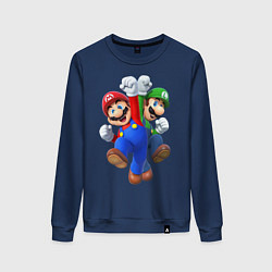Свитшот хлопковый женский Mario Bros, цвет: тёмно-синий