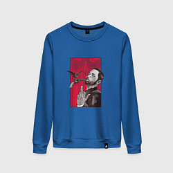 Свитшот хлопковый женский Эминем, цвет: синий