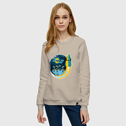 Свитшот хлопковый женский SPACE X CREW-1, цвет: миндальный — фото 2