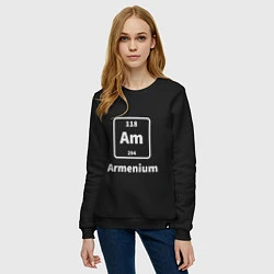 Свитшот хлопковый женский Армениум, цвет: черный — фото 2