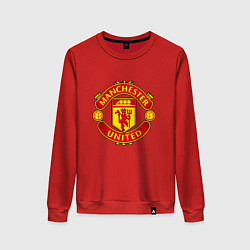 Свитшот хлопковый женский Манчестер Юнайтед логотип, цвет: красный