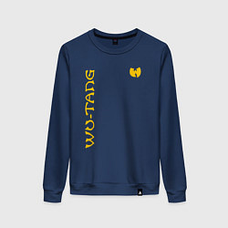 Свитшот хлопковый женский WU TANG CLAN LOGO YELLOW, цвет: тёмно-синий