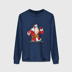 Женский свитшот Санта музыкант