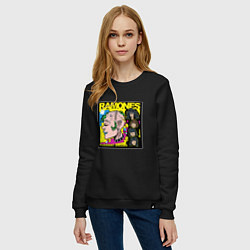 Свитшот хлопковый женский Art Ramones, цвет: черный — фото 2