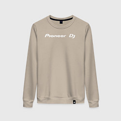 Свитшот хлопковый женский Pioneer DJ - Logo White, цвет: миндальный