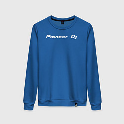 Свитшот хлопковый женский Pioneer DJ - Logo White, цвет: синий