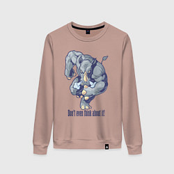 Свитшот хлопковый женский Даже и не думай!, цвет: пыльно-розовый