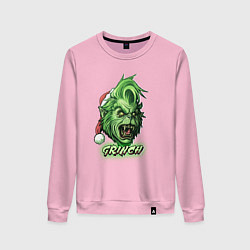 Свитшот хлопковый женский Гринч - похититель Рождества, цвет: светло-розовый