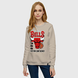 Свитшот хлопковый женский Chicago Bulls NBA, цвет: миндальный — фото 2