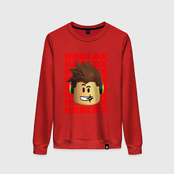 Свитшот хлопковый женский ROBLOX RED LOGO LEGO FACE, цвет: красный