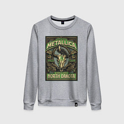 Свитшот хлопковый женский Metallica - North Dakota playbill, цвет: меланж
