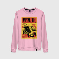 Свитшот хлопковый женский Metallica - Iowa speedway playbill, цвет: светло-розовый
