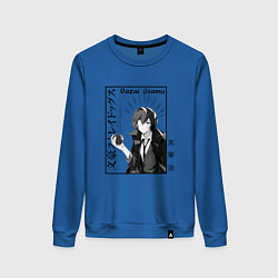 Свитшот хлопковый женский Osamu Dazai Великий из Бродячих Псов, цвет: синий