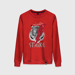 Свитшот хлопковый женский Тигр - Настоящий хищник Strike, цвет: красный