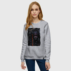 Свитшот хлопковый женский ВЕДЬМАК С ВОЛКОМ THE WITCHER, цвет: меланж — фото 2