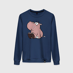 Женский свитшот Бегемотик детский коричневый