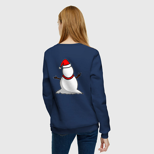 Женский свитшот Двухсторонний снеговик / Тёмно-синий – фото 4
