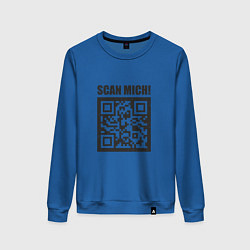 Свитшот хлопковый женский Scan Mich, цвет: синий