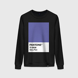 Свитшот хлопковый женский Цвет Pantone 2022 года - Very Peri, цвет: черный