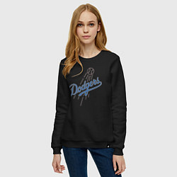 Свитшот хлопковый женский Los Angeles Dodgers baseball, цвет: черный — фото 2