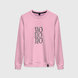 Свитшот хлопковый женский HO-HO-HO Новый год 2022 ура-ура!, цвет: светло-розовый