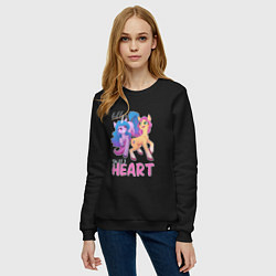 Свитшот хлопковый женский My Little Pony Follow your heart, цвет: черный — фото 2