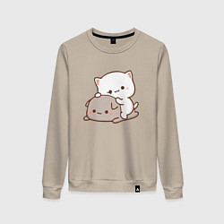 Женский свитшот Котики играют 02