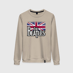 Свитшот хлопковый женский The Beatles Great Britain Битлз, цвет: миндальный