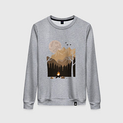 Женский свитшот Туристический поход в лесу