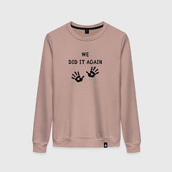 Свитшот хлопковый женский We did it again, цвет: пыльно-розовый