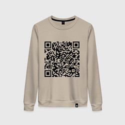 Свитшот хлопковый женский QR-код Скала Джонсон, цвет: миндальный