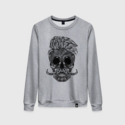 Свитшот хлопковый женский Skull hipster, цвет: меланж