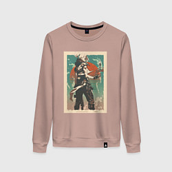 Свитшот хлопковый женский Jett art, цвет: пыльно-розовый